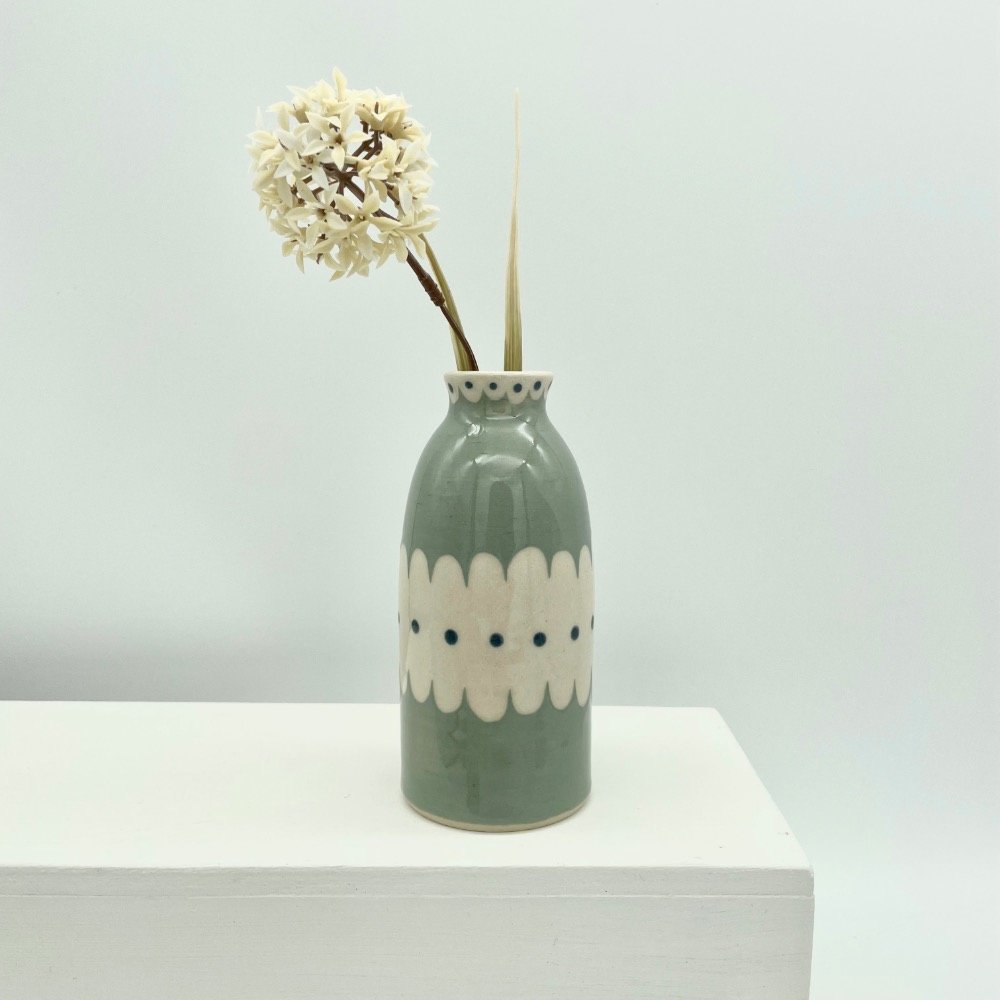 Lucy Ormsby Pottery bump spot bottle bud vase