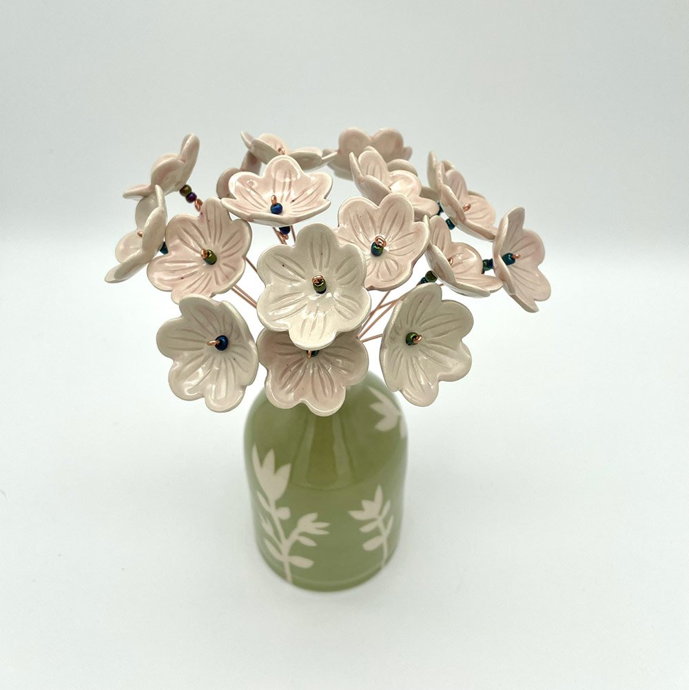 Lucy-Ormsby-pottery-ceramic-flower-barely-pink-bunch