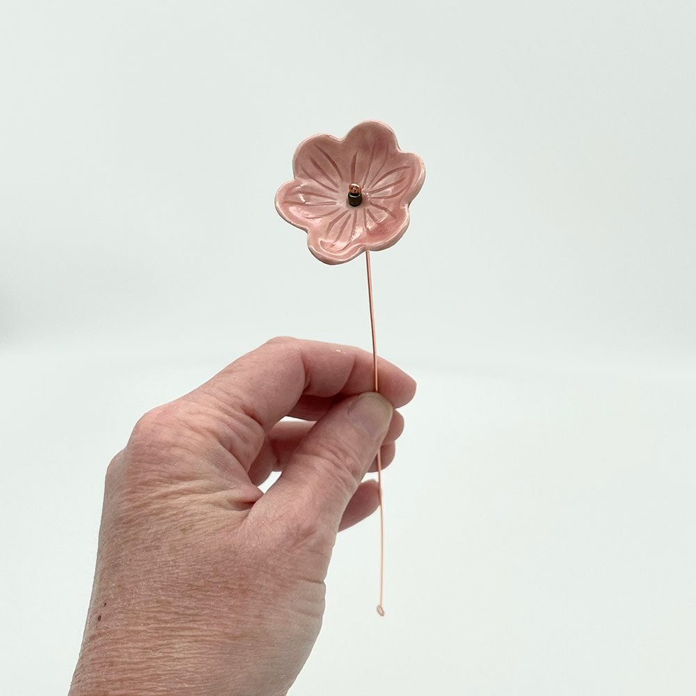 Lucy-Ormsby-pottery-ceramic-flower-dark-pink-stem