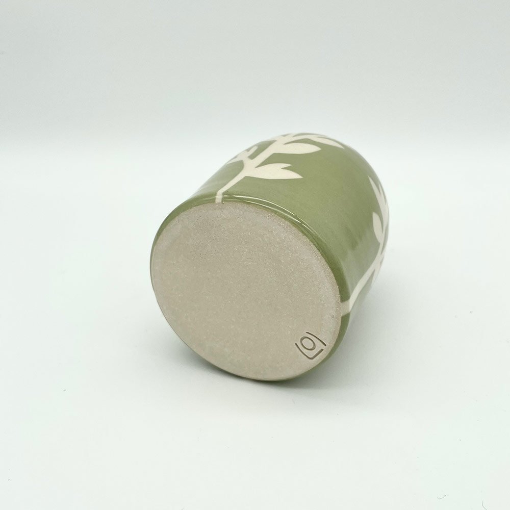 handmade-pottery-green-leaf-stem-bottle-bud-vase