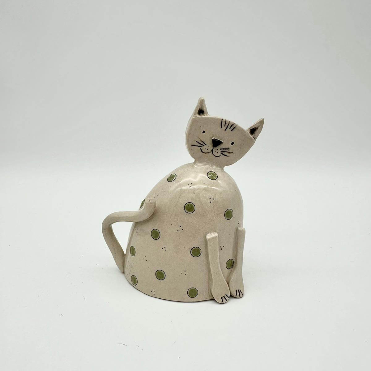 Handmade Ceramic spotty Cat
