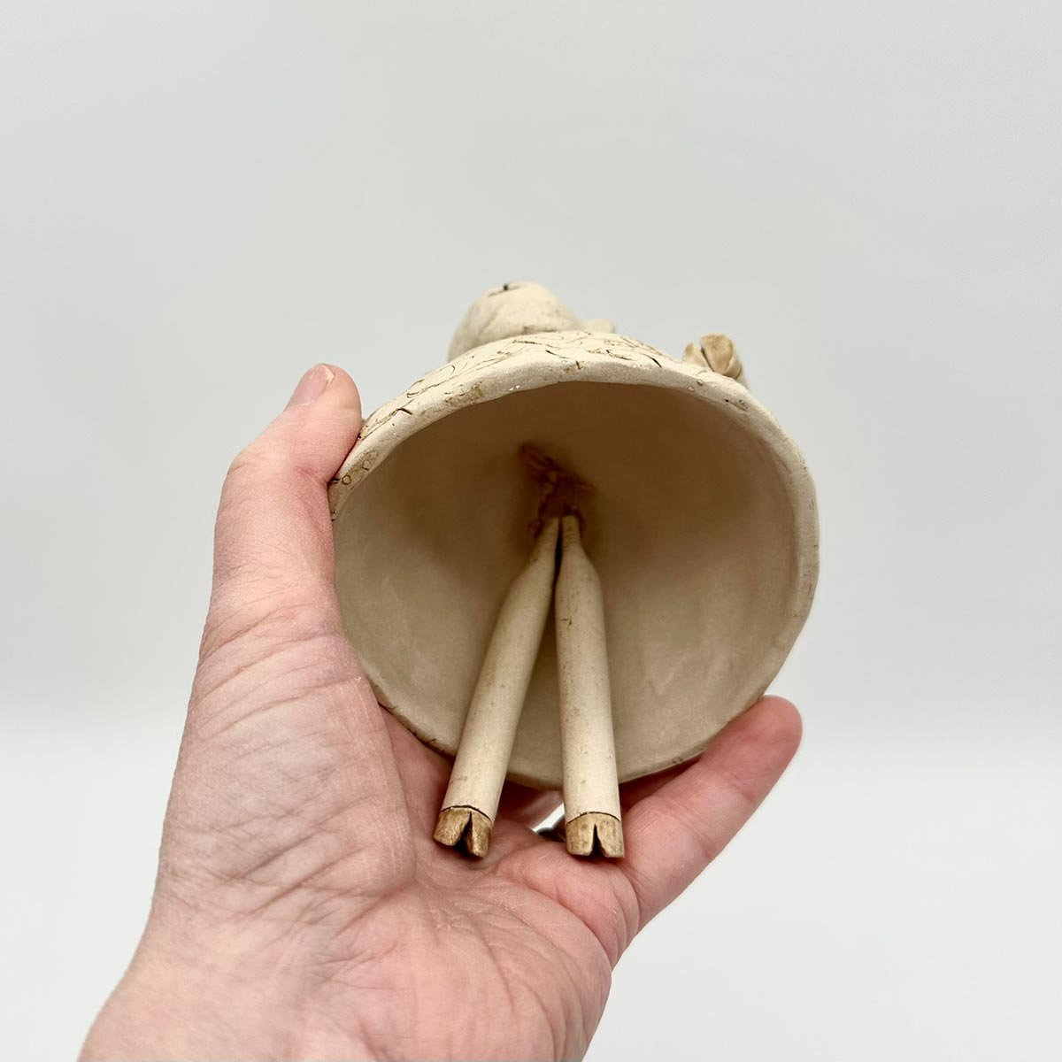 Handmade hanging sheep decoration Lucy Ormsby Pottery