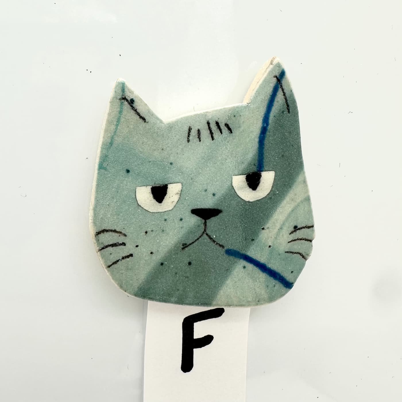 Blue cat magnet F