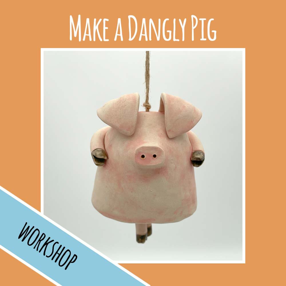 pottery workshop make a dangly pig